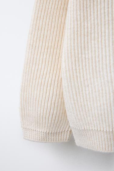 GILET EN MAILLE CÔTELÉE - Beige clair de Zara - Image 3