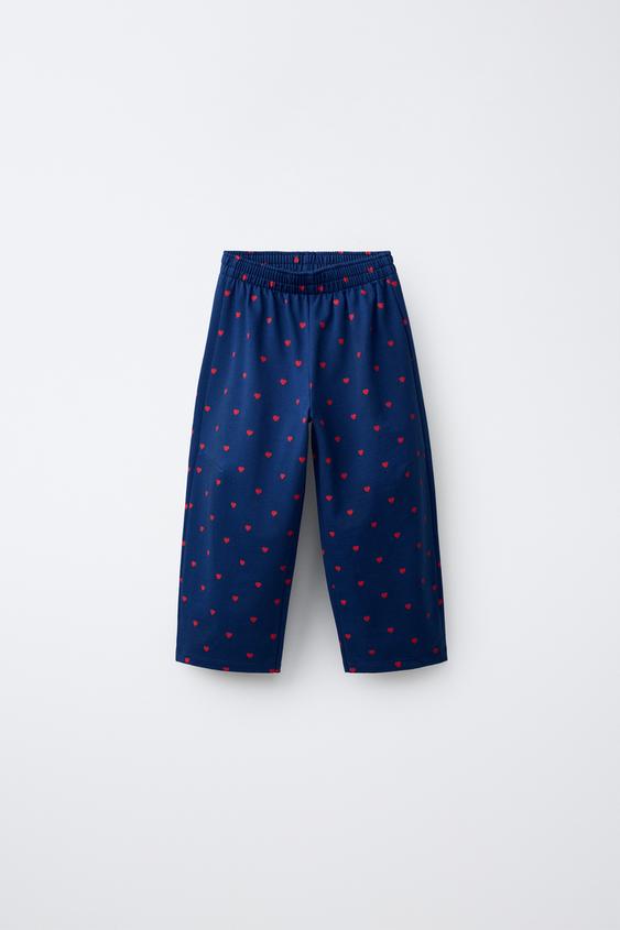 HEART PRINT BALLOON TROUSERS - Red by Zara - Image 0