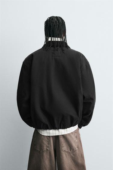 VESTE COUPE DÉCONTRACTÉE ZIPPÉE - Noir de Zara - Image 2
