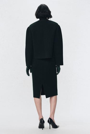 JUPE MIDI 100% LAINE SOSHIOTSUKI X ZARA - Vert bouteille foncé de Zara - Image 2