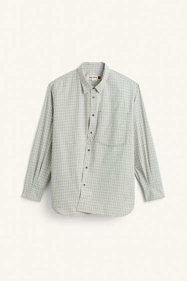 CHCKD SHRT - crudo/kaki de Zara