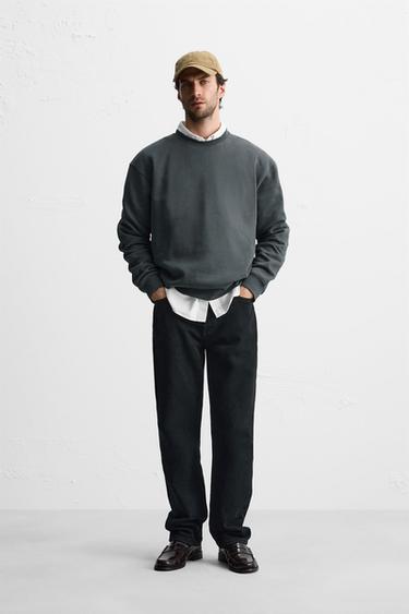 Zaras BASSWEATSHIRT CREW NECK - Blå