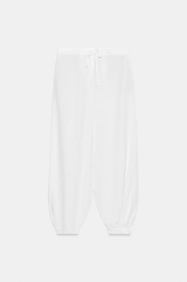 PANTALON BOUFFANT ZW COLLECTION - Blanc de Zara - Image 5