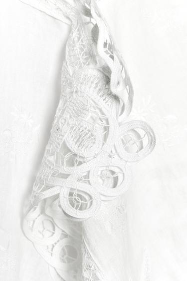 TOP BRODÉ 100 % LIN ZW COLLECTION - Blanc de Zara - Image 9