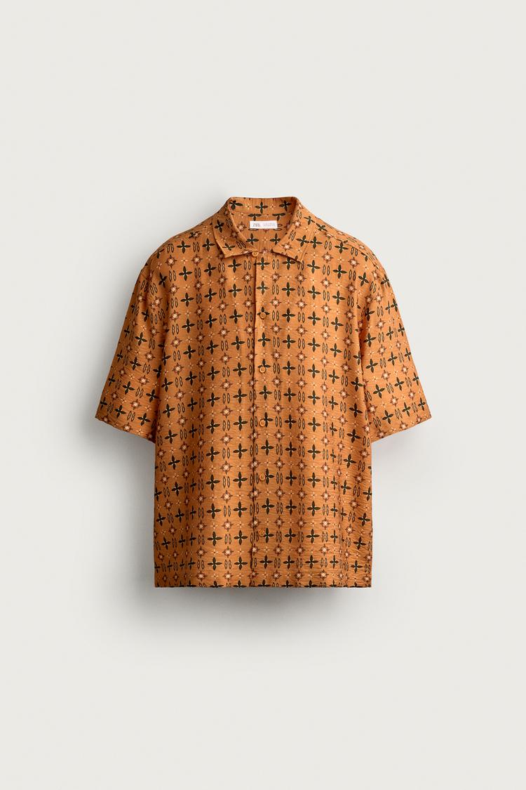 Camisa fluida estampado geometrico
