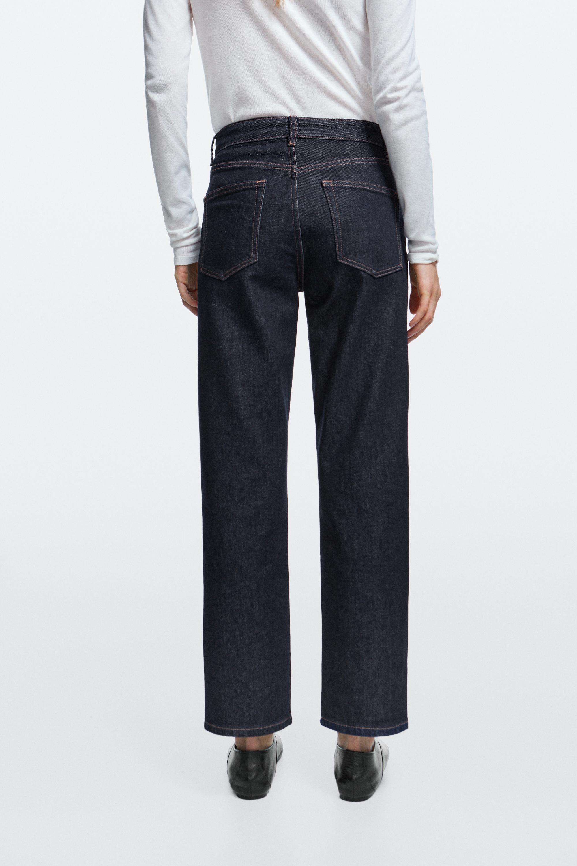 Jean straight cropped taille haute