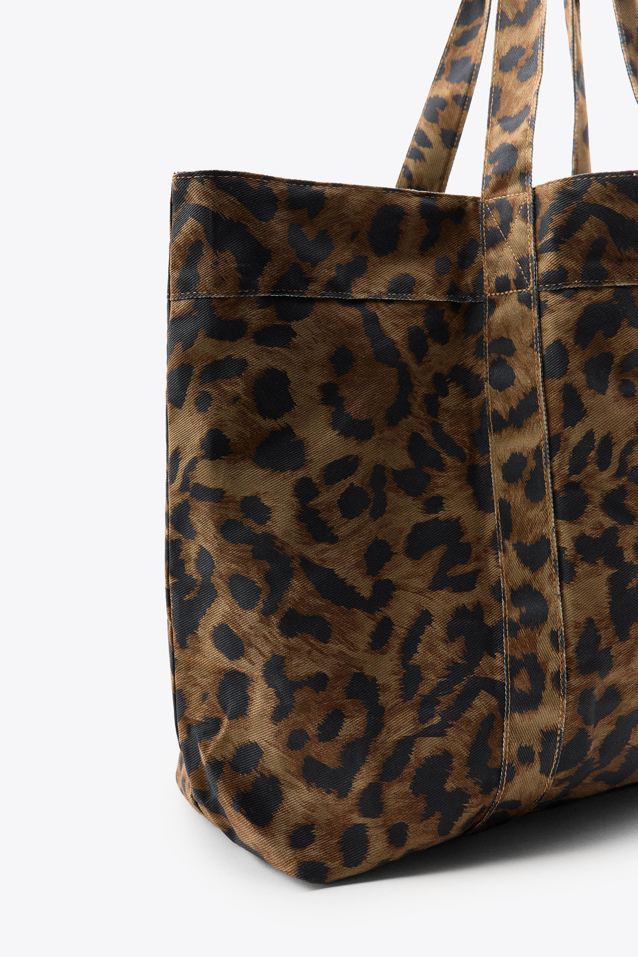 【ZARA】アニマルプリント コットン マキシバッグ 3920/150/051 ZARA】新品 完売品 アニマルプリント コットン マキシバッグ