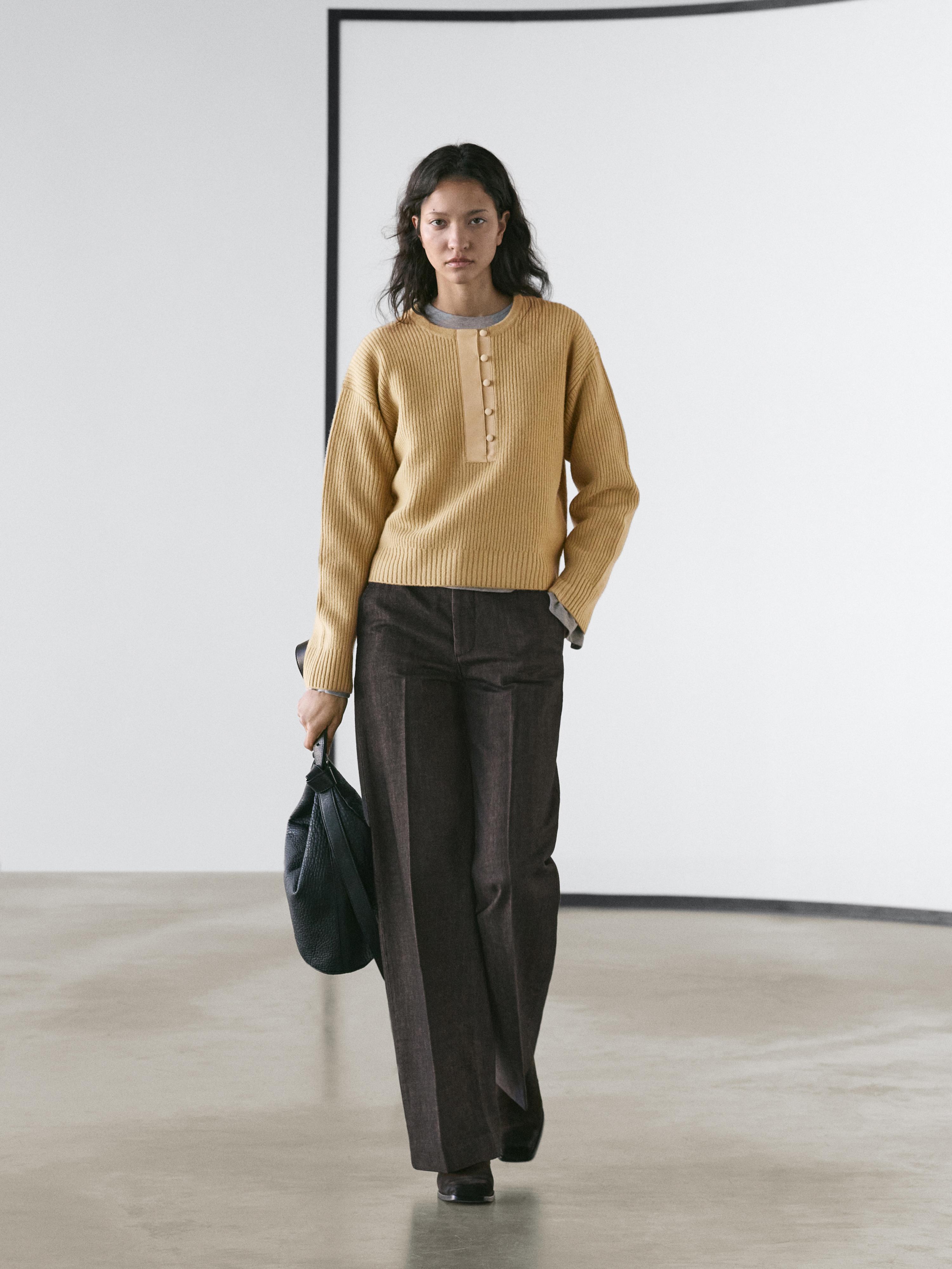 Pull en maille de laine mélangée