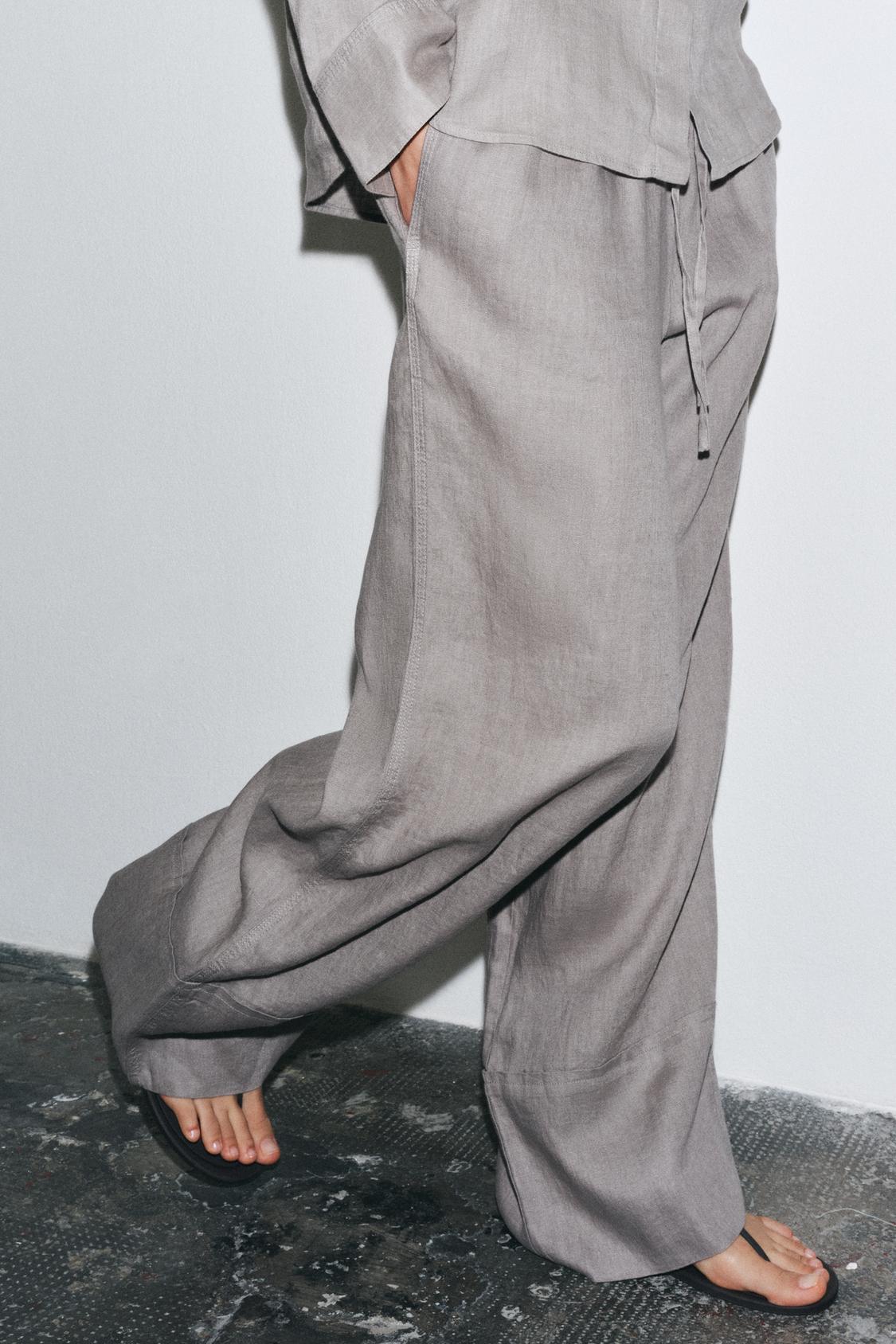 100% LINEN PALAZZO PANTS ZW COLLECTION