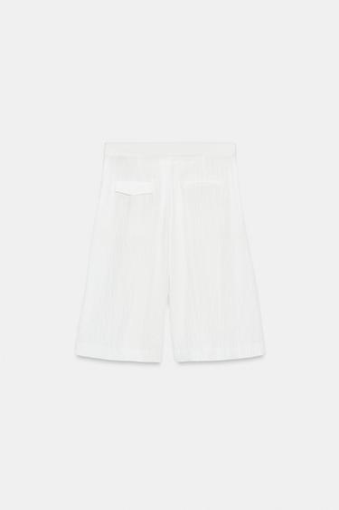 SHORT LONG AVEC CEINTURE ZW COLLECTION - Blanc cassé de Zara - Image 6