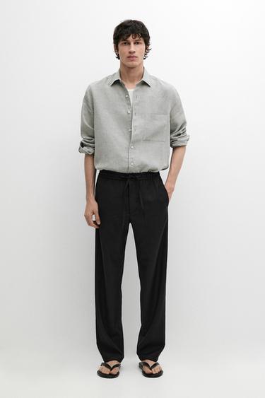 Zara Relaxed fit wool trousers - Black - Image 0