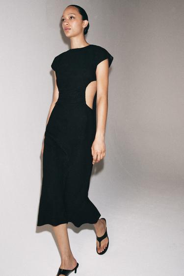 VESTIT CUT OUT ZW COLLECTION - Negre de Zara