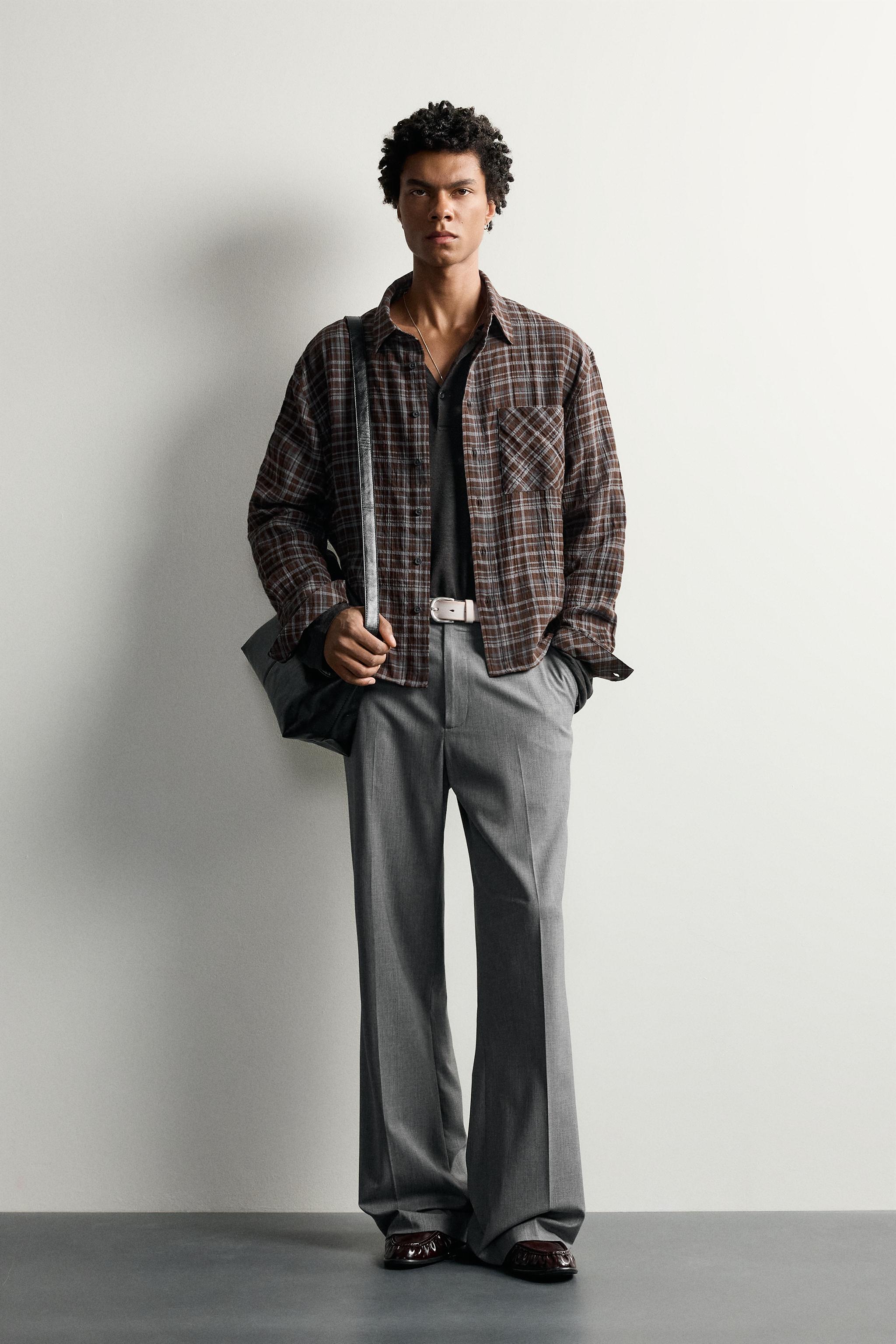 CROPPED FIT PLAID SHIRT