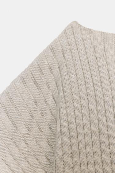TOP AVEC LAINE ASYMÉTRIQUE CEINTURE - Gris clair de Zara - Image 8