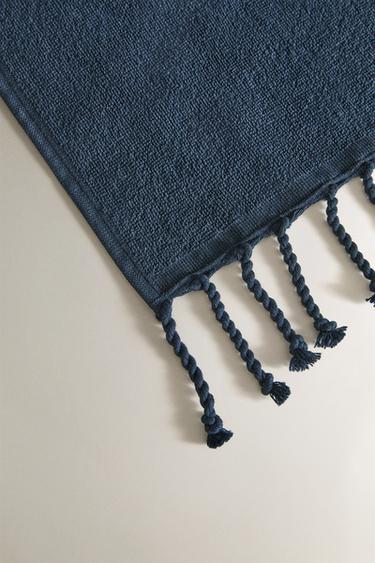 SERVIETTE DE PLAGE COTON FRANGES - Bleu marine de Zara - Image 2