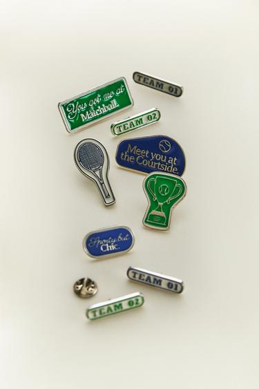 PACK PINS METAL TÉNIS (PACK DE 9) - Verde-azul da Zara