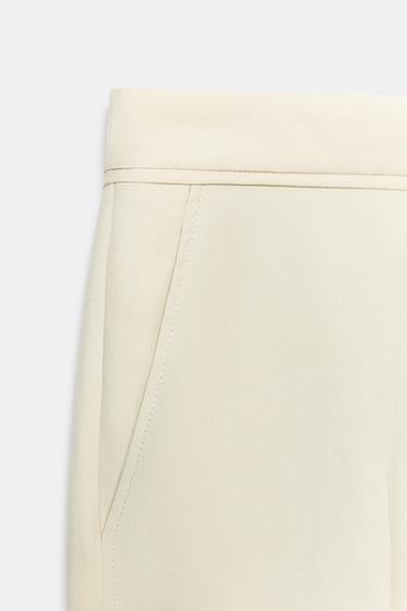 PANTALON À JAMBES LARGES ZW COLLECTION - Écru moyen de Zara - Image 7
