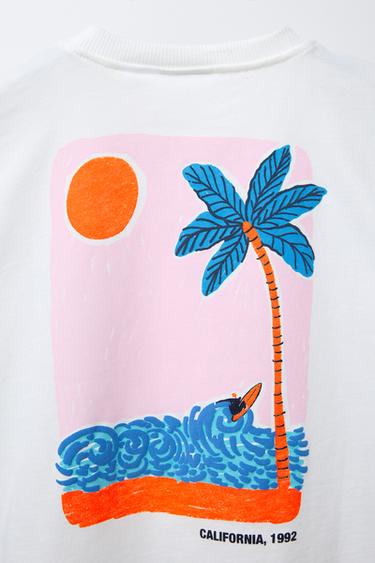 SURF PRINT T-SHIRT - White by Zara - Image 3