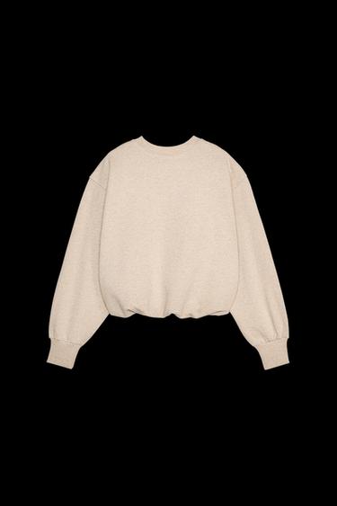 CROPPED-SWEATSHIRT BALLON - Braun meliert von Zara