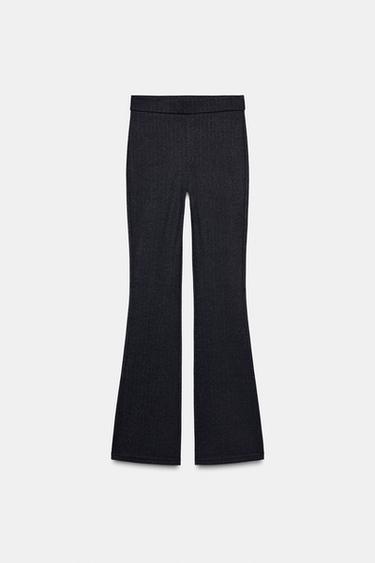 FLARE STRIPED COMFORT LEGGINGS - Dark grey by Zara