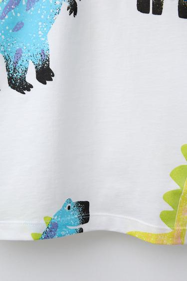 DINOSAUR PRINT T-SHIRT - White by Zara - Image 3