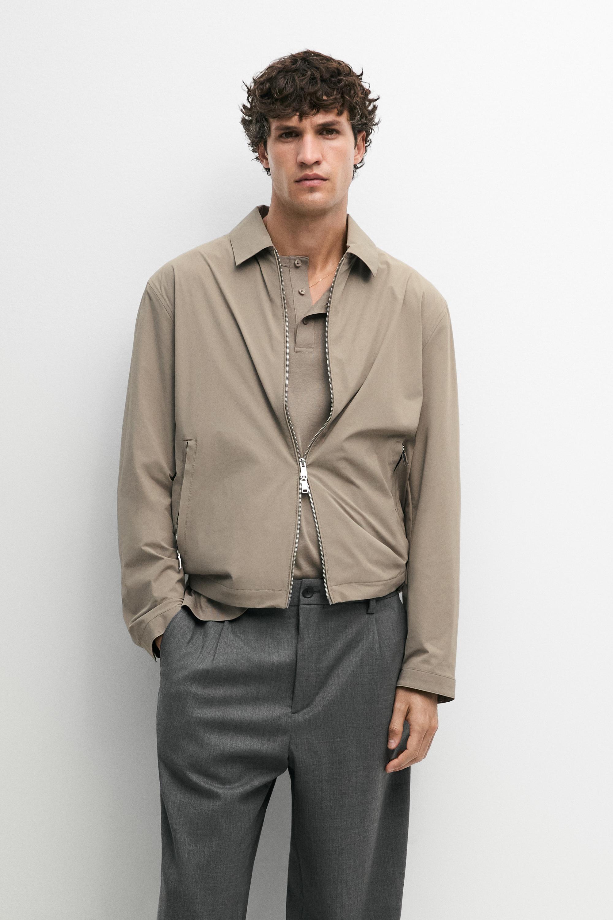Lightweight short jacket — taupe brown