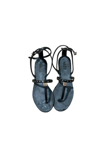 BLANK SANDALS WITH GOLD STUDS