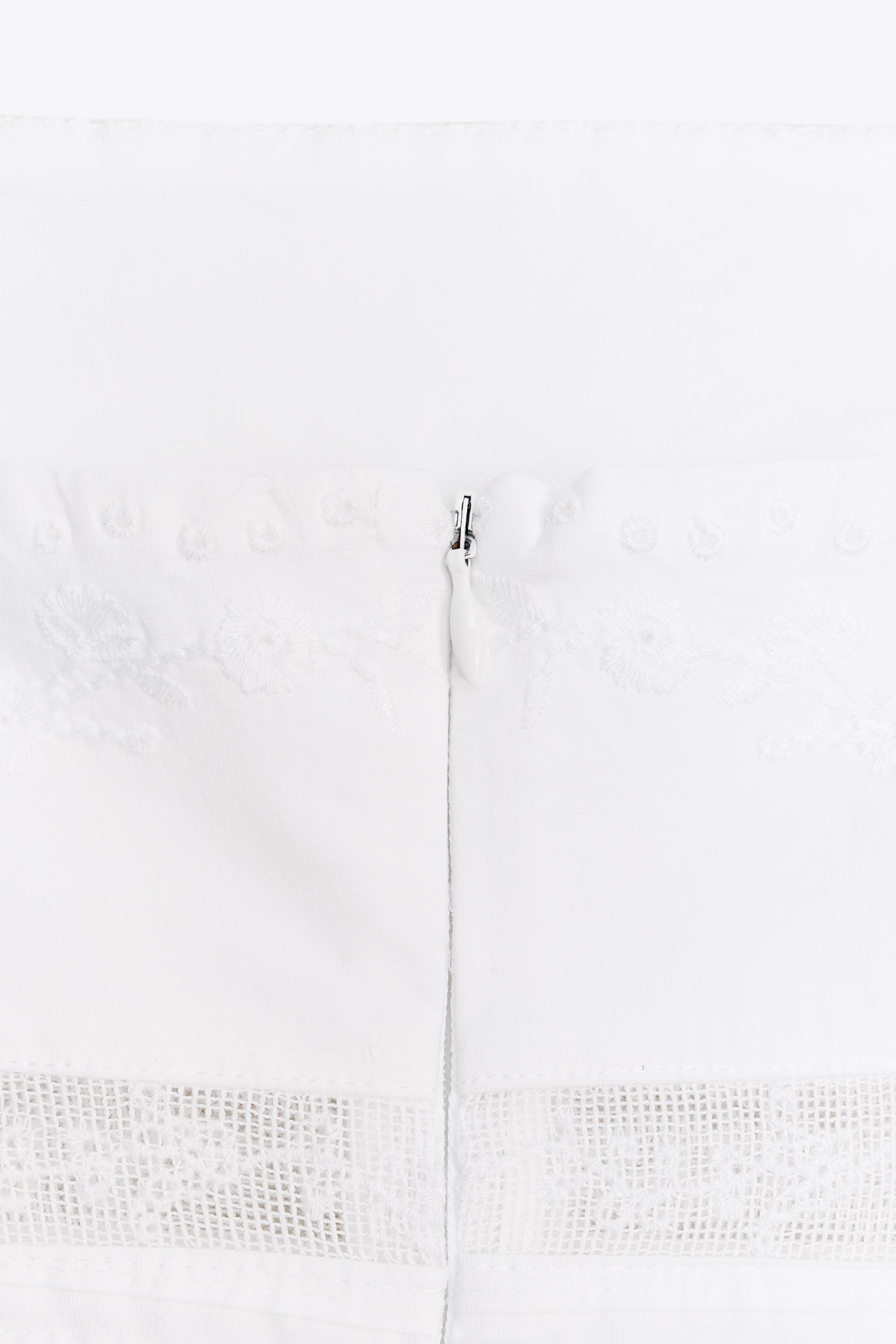 EMBROIDERED POPLIN DRESS - White | ZARA United States