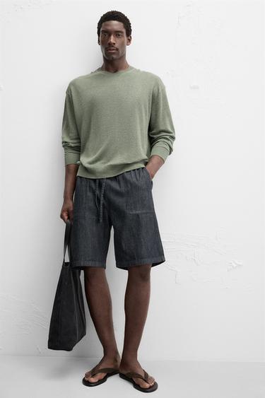 BERMUDA DENIM RELAXED FIT - Indigo de Zara - Image 4