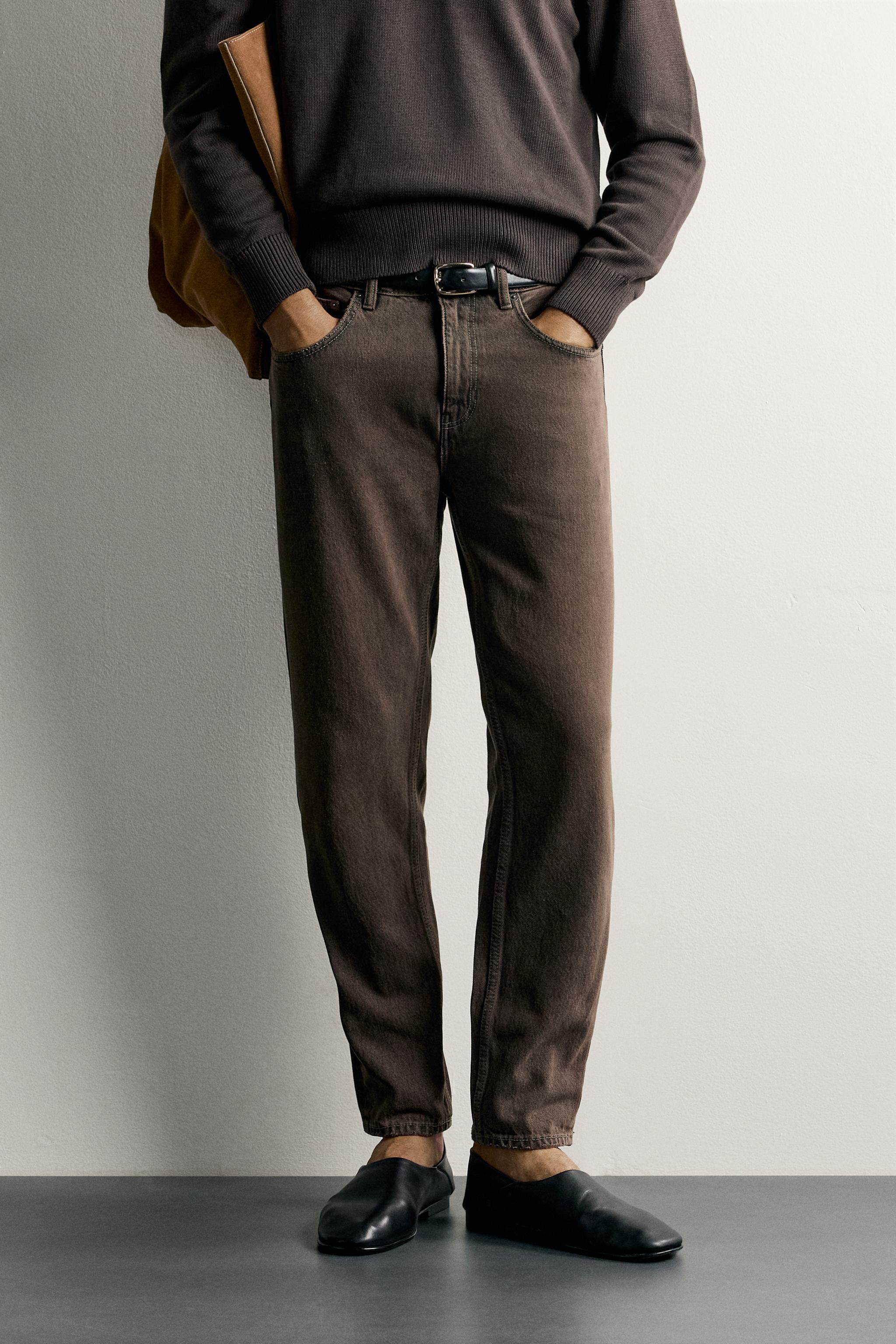SLIM CROPPED FIT JEANS — Brown (alternate view)