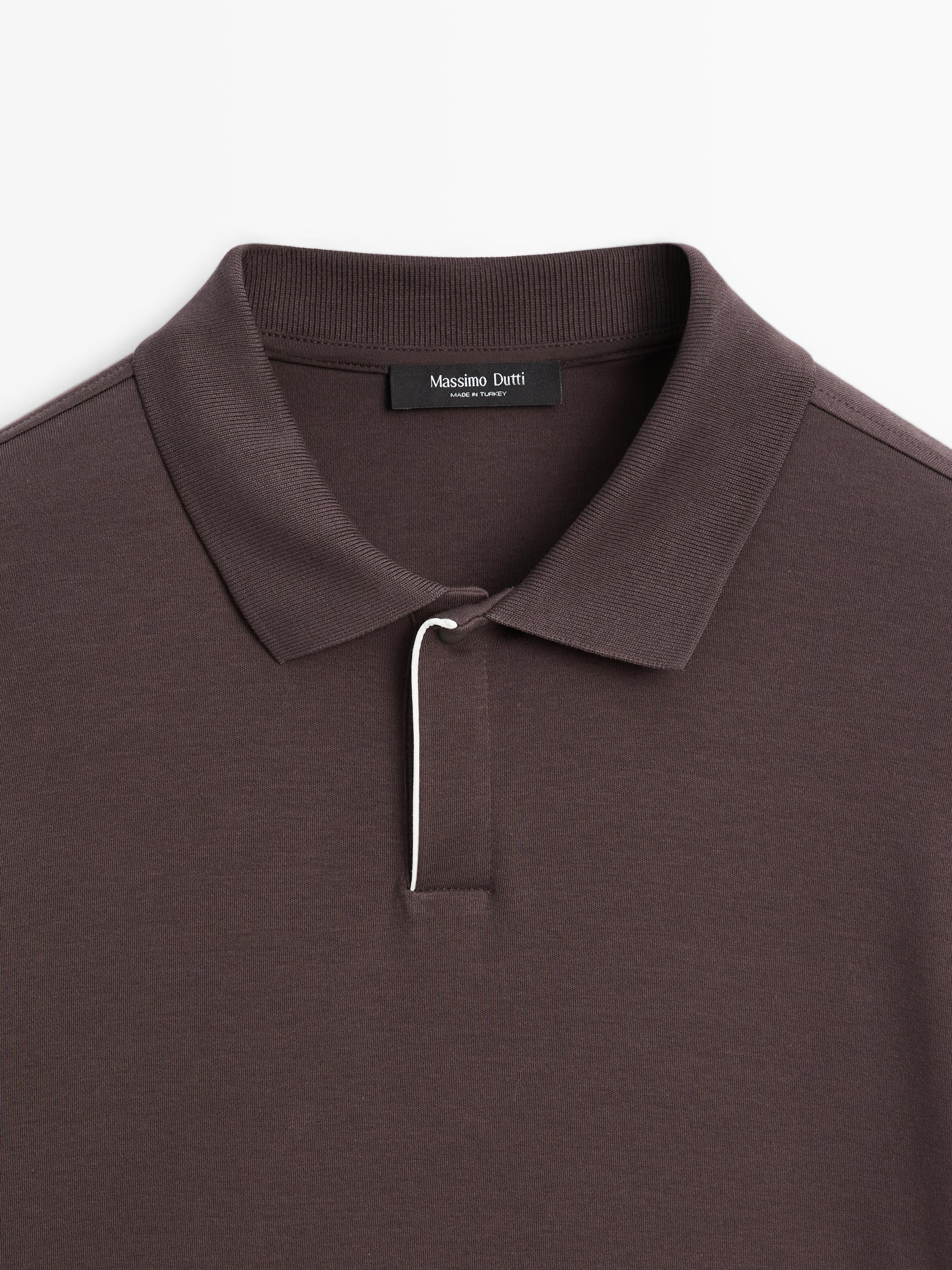 Short sleeve polo shirt with placket detail