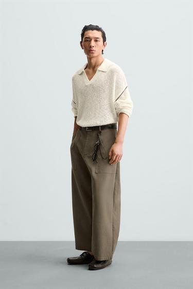 PANTALÓN RELAXED FIT BOLSILLOS - Khaki de Zara