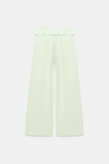 POPLIN WAIST TROUSERS - Green by Zara - Image 5