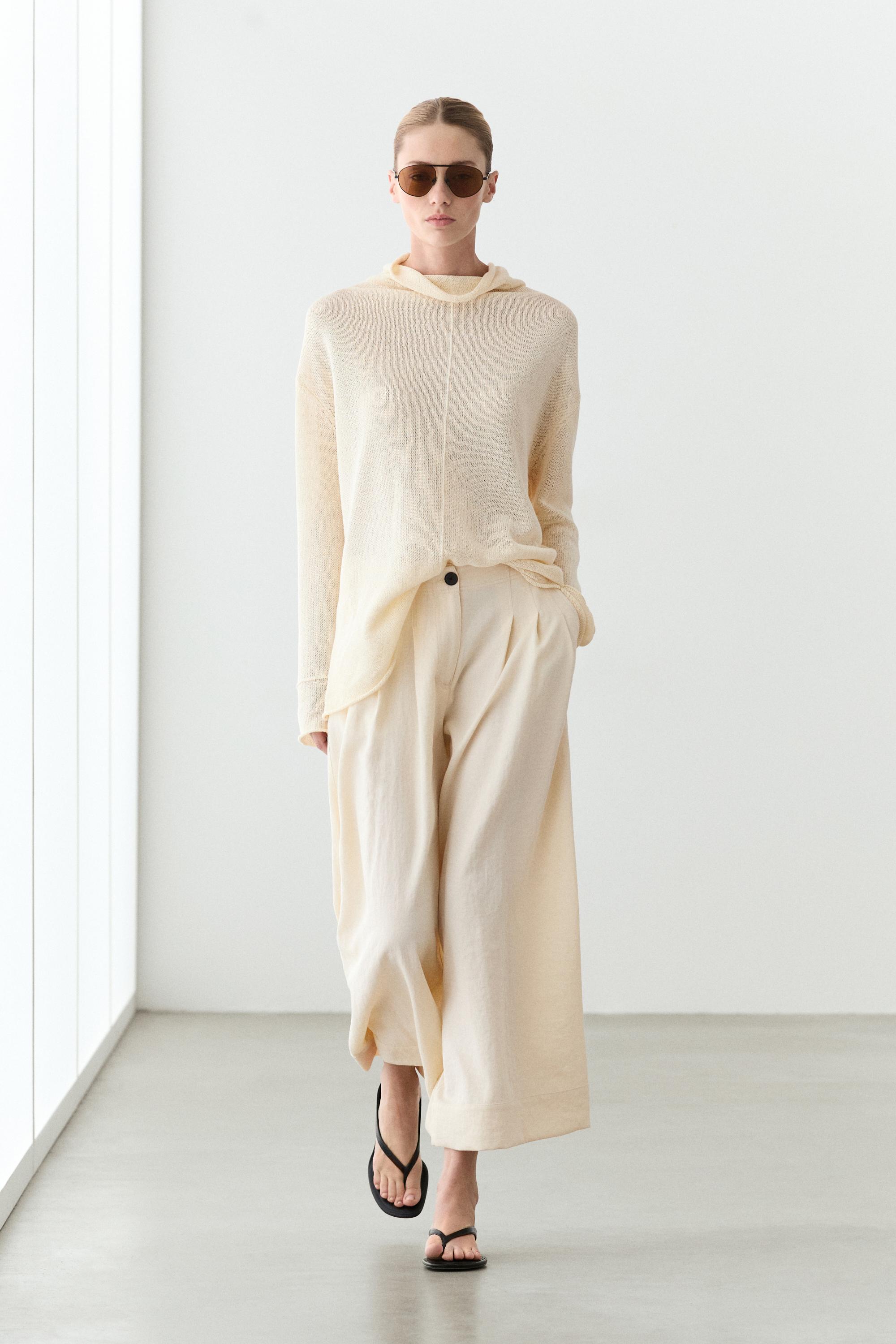 Wide-leg cropped pants
