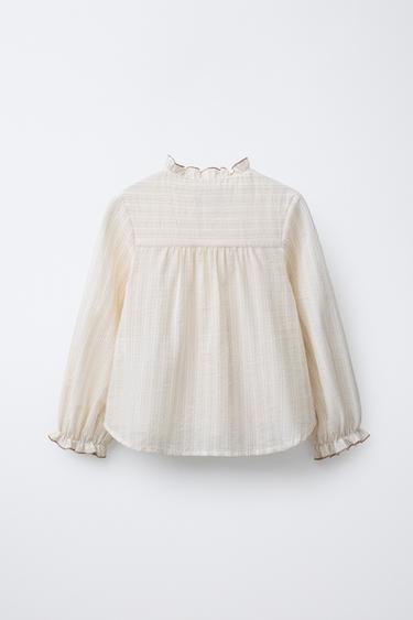 CHEMISE À RAYURES ET VOLANTS BENSIMON ® X ZARA  - Marron clair de Zara - Image 1