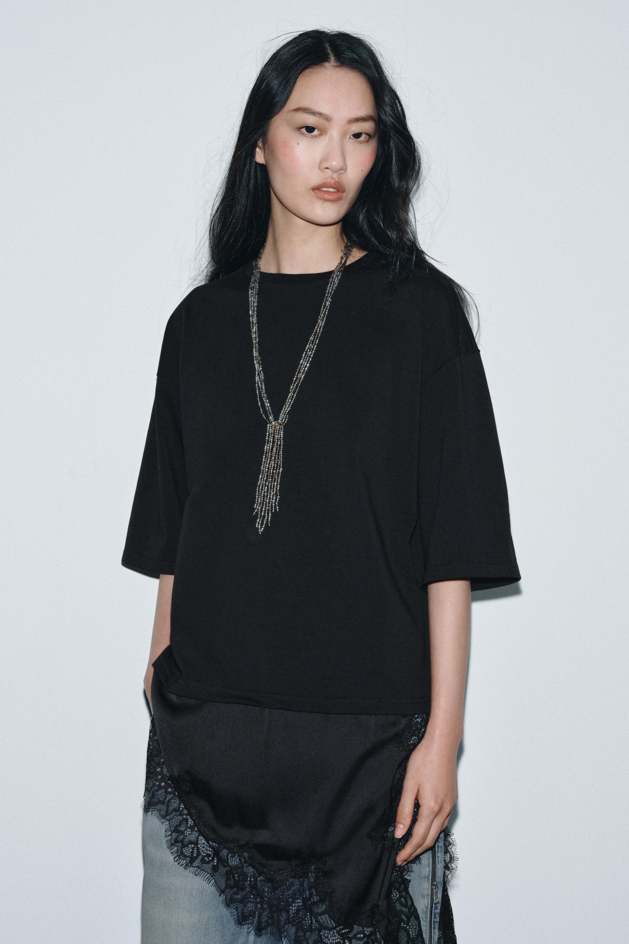 レースコンビTシャツ - エクリュ | ZARA Japan / 日本