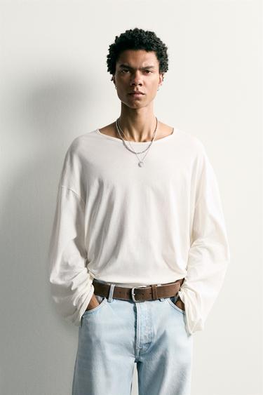 FLOWING RELAXED FIT T-SHIRT - White by Zara
