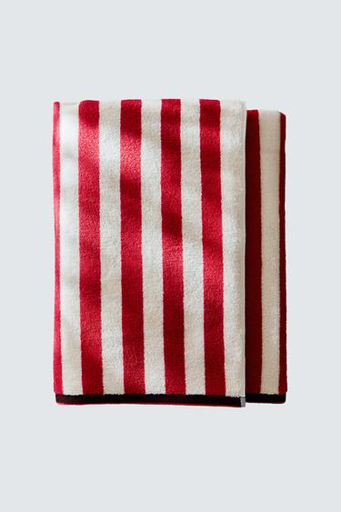 REVERSIBLE STRIPED BEACH TOWEL - Red by Zara
