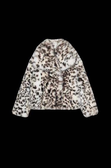 ANIMAL PRINT FAUX FUR JACKET ZW COLLECTION - Leopard by Zara