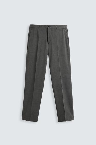PANTALÓN ESTRUCTURA PATA DE GALLO - Gris de Zara