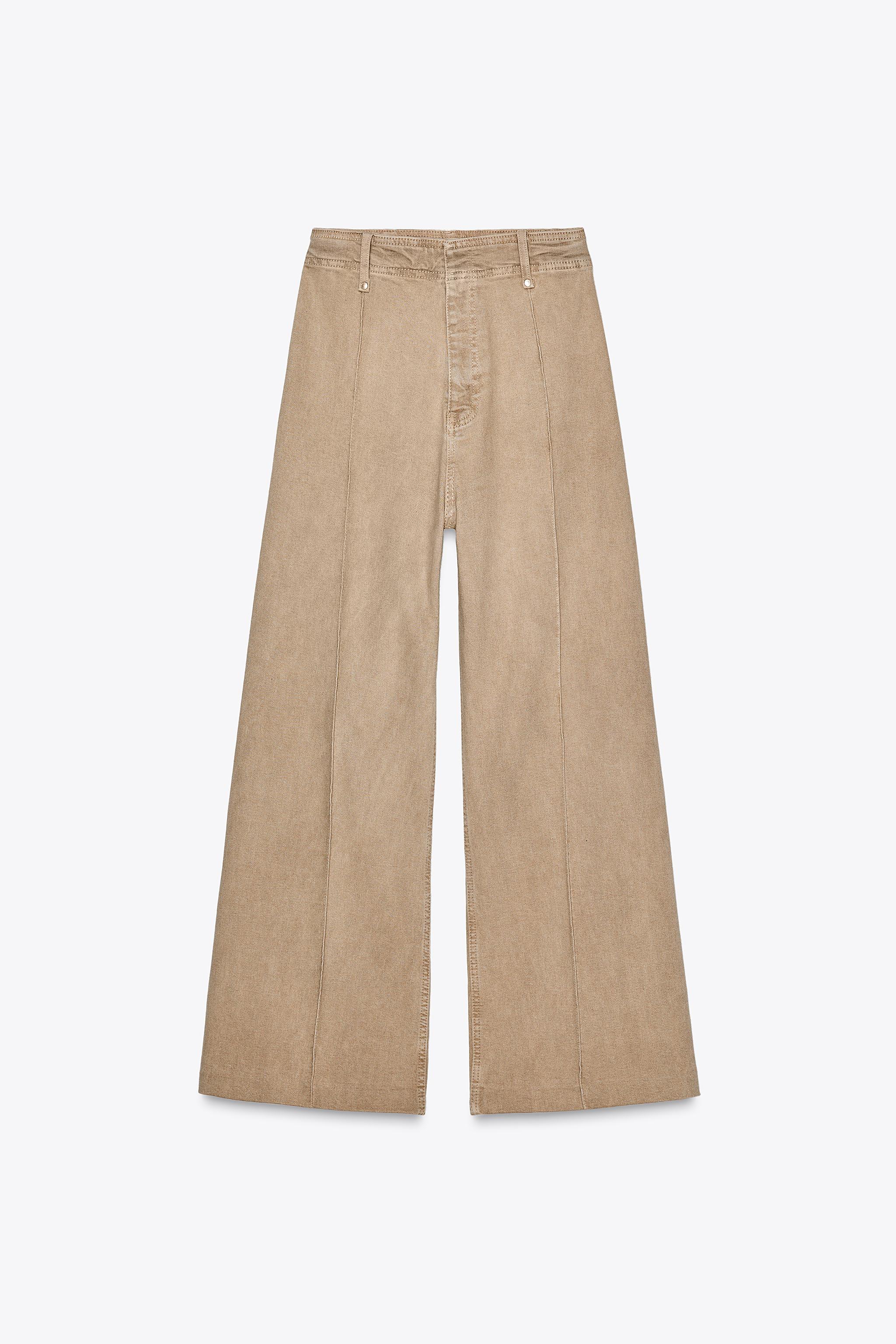 Pantalón Zara Beige Mujer Pantalones Largos De Mujer Zara Beige 42
