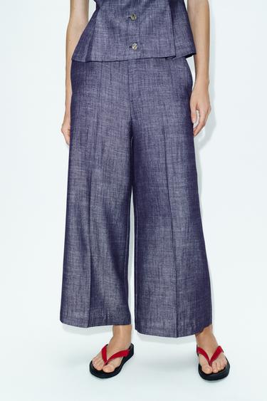 PANTALÓN CULOTTE TIRO ALTO SET - Índigo de Zara