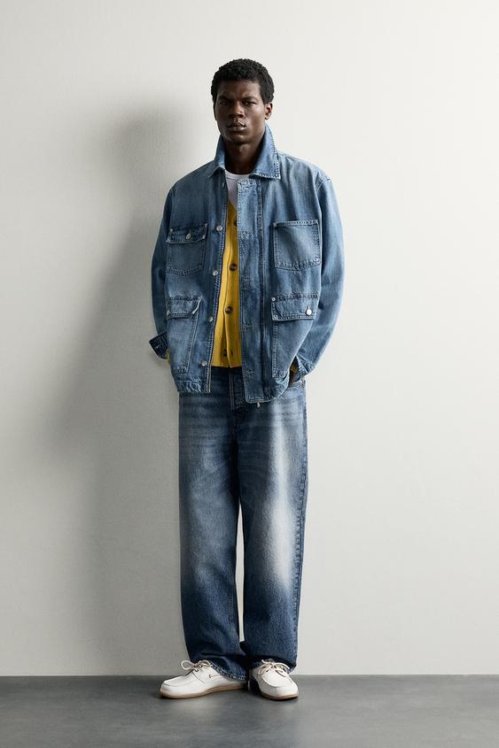 VESTE EN JEAN BOLSILLOS UTILITY - Bleu moyen de Zara - Image 0