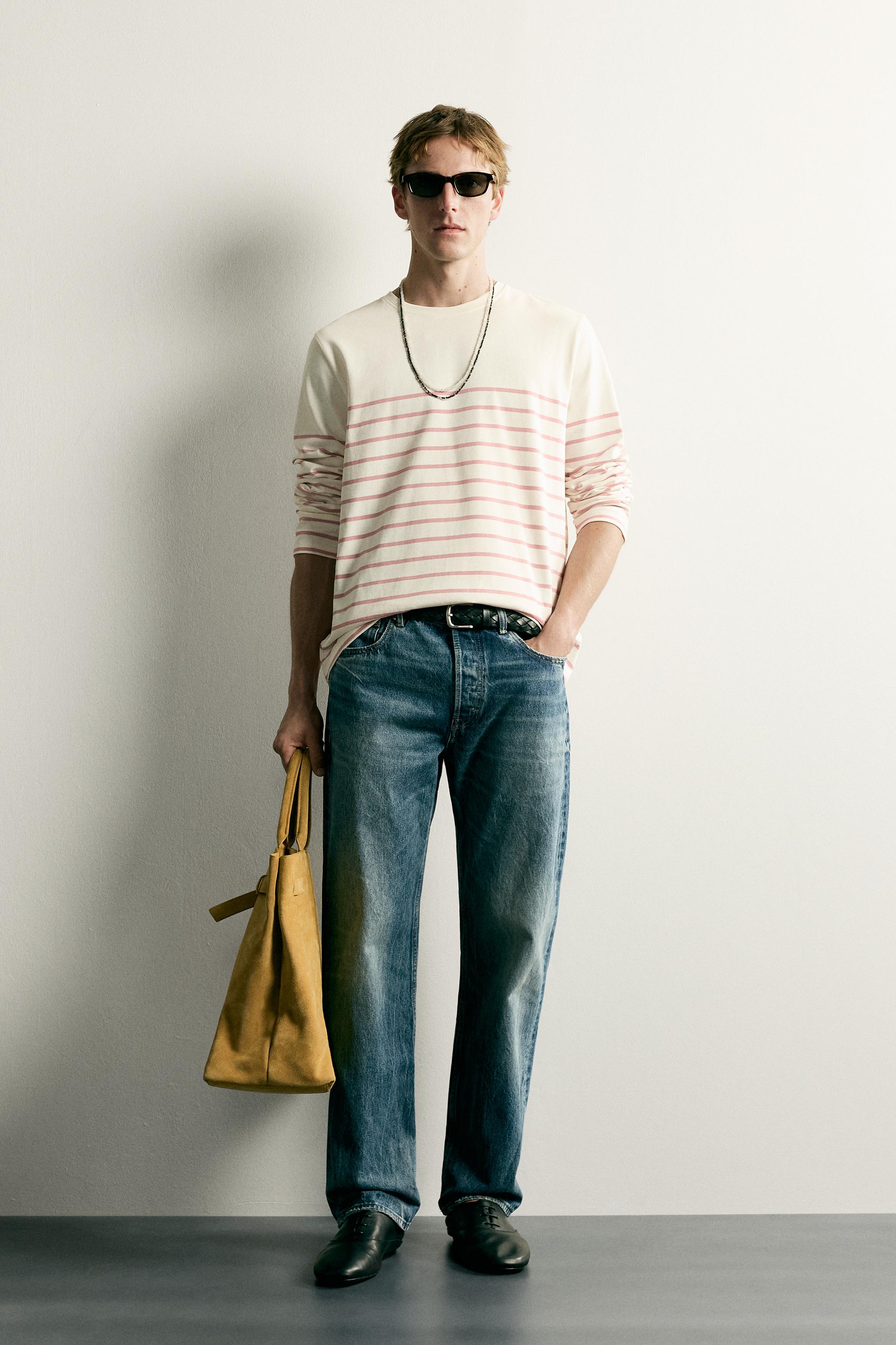 RELAXED FIT JACQUARD STRIPE T-SHIRT