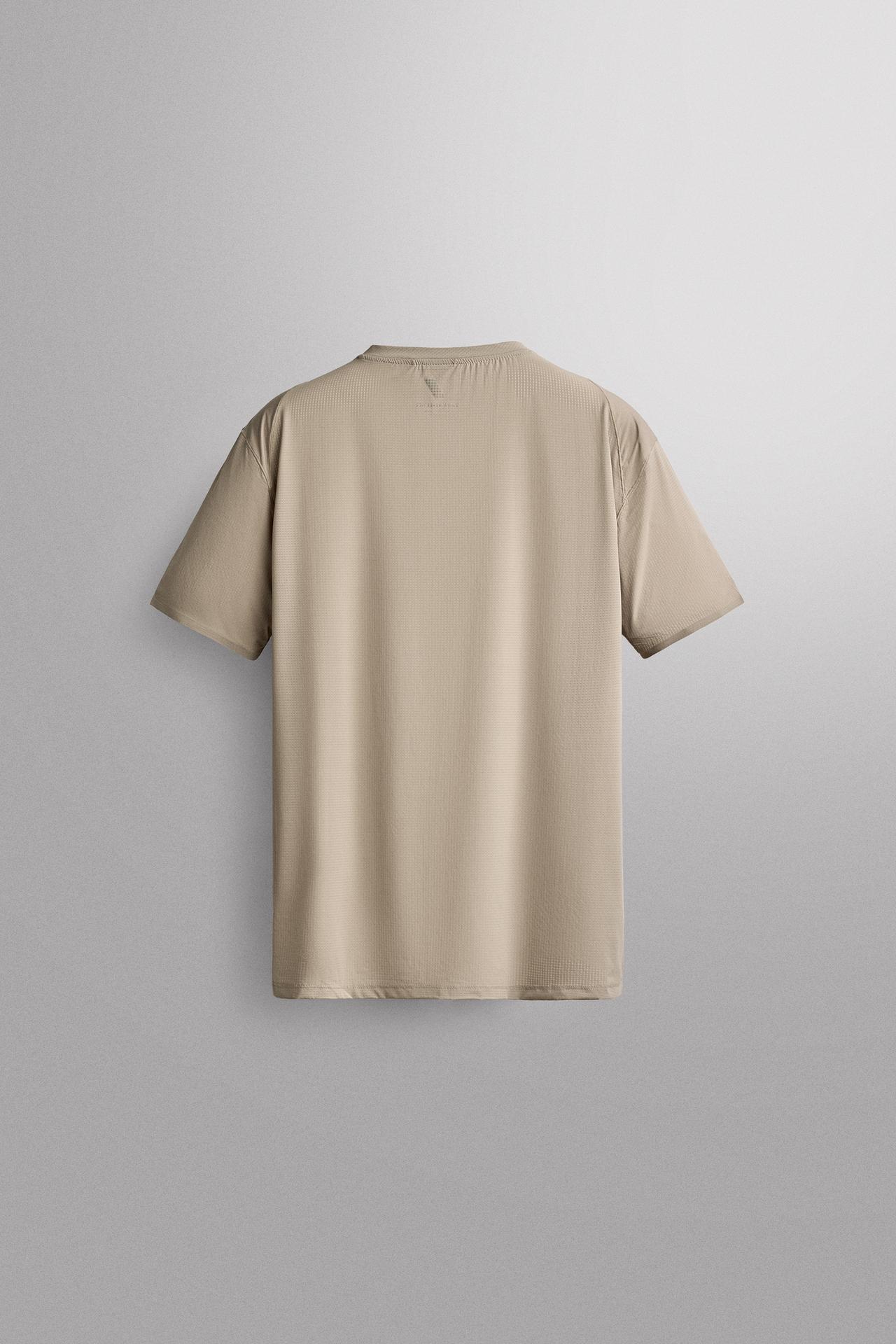 TEXTURED TECHNICAL T-SHIRT — Beige