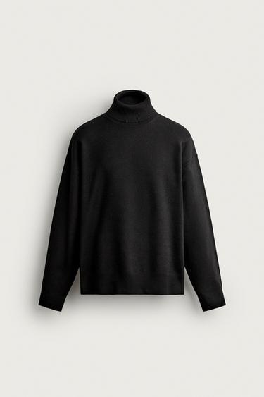 SOFT HIGH NECK JUMPER - Black by Zara