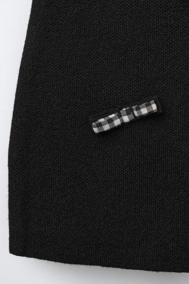 KNIT DRESS WITH GINGHAM BOWS - Black by Zara - Image 3