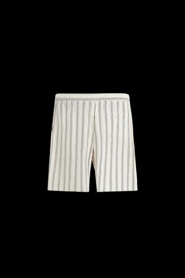 BERMUDASHORTS AUS LEINEN UND VISKOSE - Gestreift von Zara