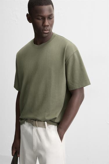 T-SHIRT HEAVYWEIGHT BASIQUE - Kaki de Zara - Image 5
