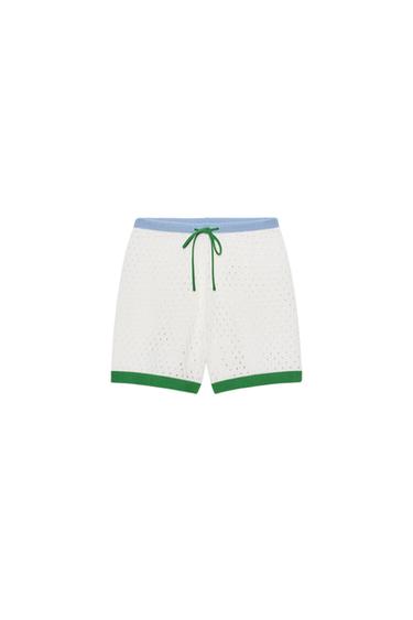 АЖУРНІ ТРИКОТАЖНІ ШОРТИ - Білий Zara